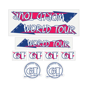 1986 GT BMX PRO World Tour Decal Set - Image 3