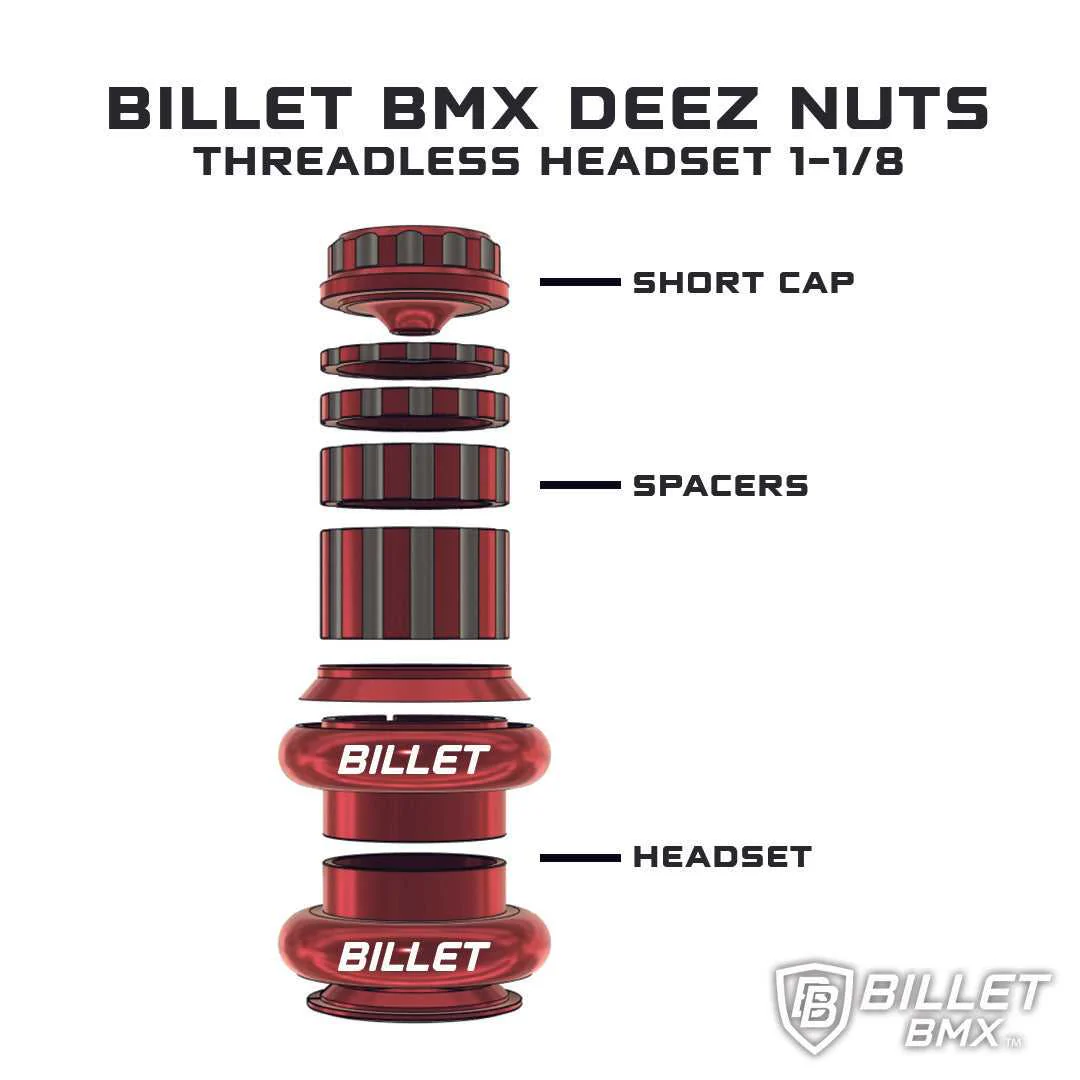 BILLET BMX DEEZ NUTS 12 POINT THREADLESS HEADSET KIT 1-1/8 - Image 3