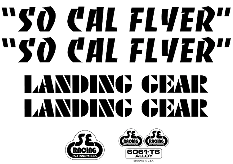 SE Bikes Socal Flyer Decal Set