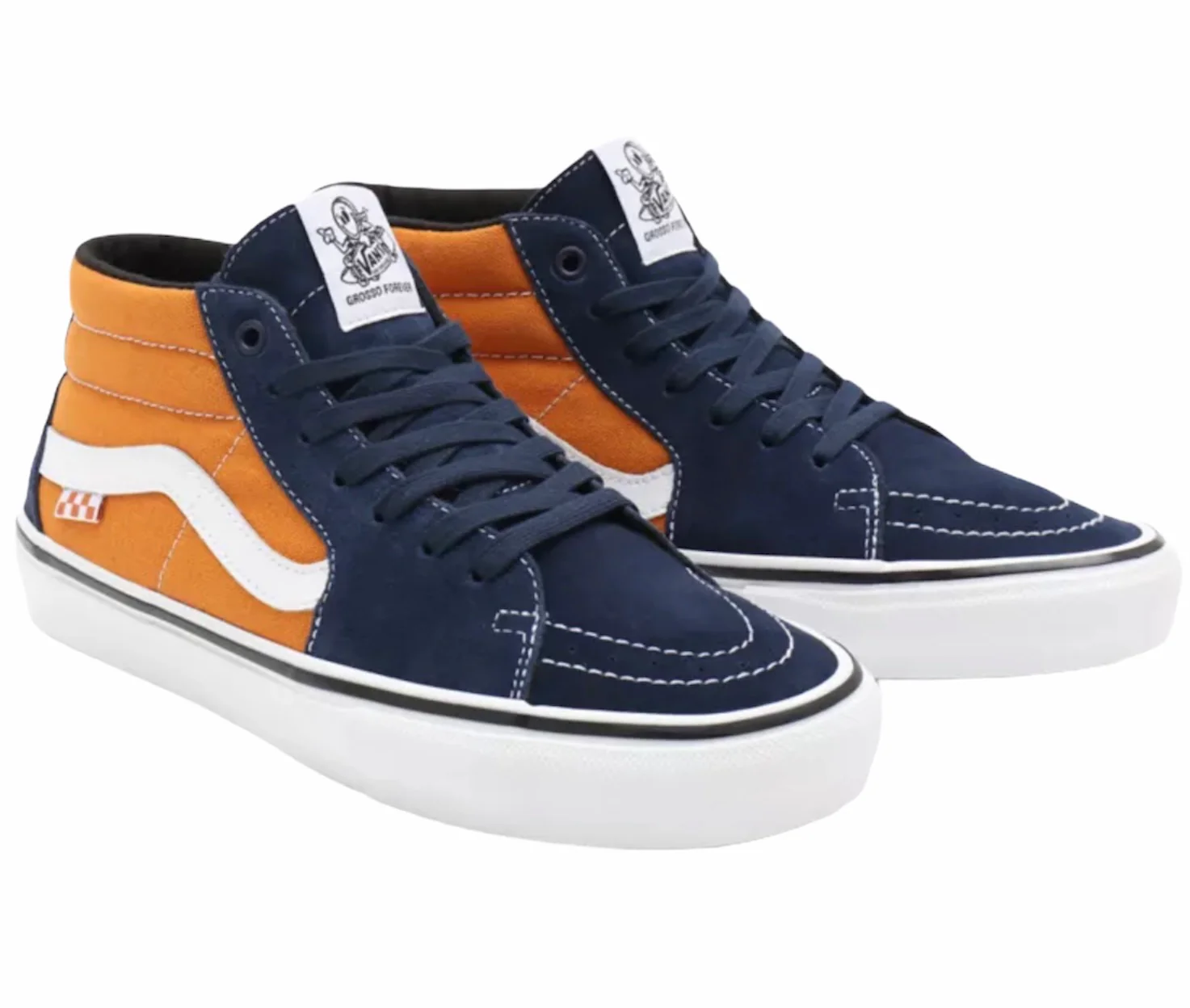 Vans Grosso Mid Pro Shoes (Navy/Orange) - Image 3